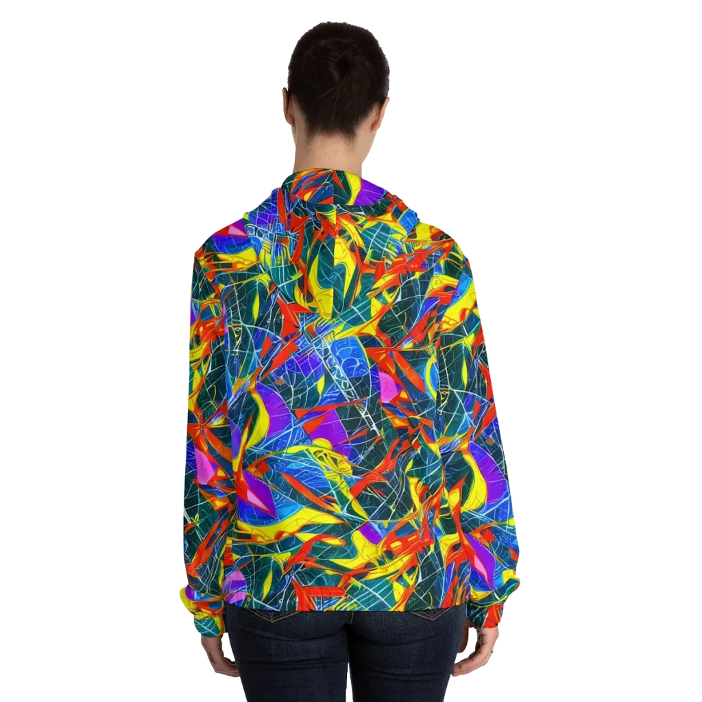 Arkhipov Waves on Women's Full-Zip Hoodie — Back On Person
