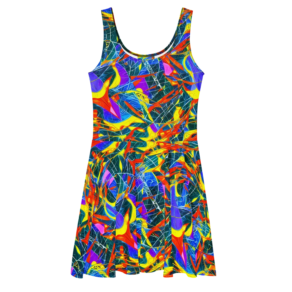 Arkhipov Waves on Skater Dress — Front