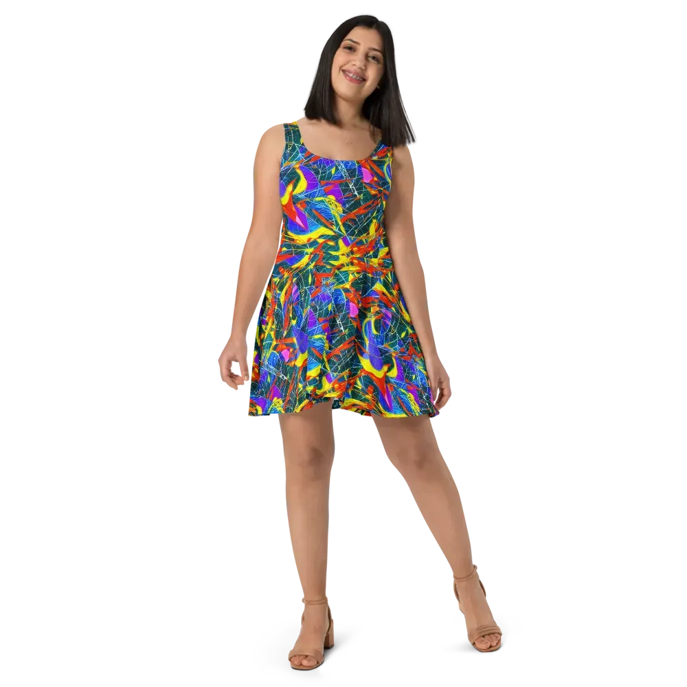 Arkhipov Waves on Skater Dress — Front