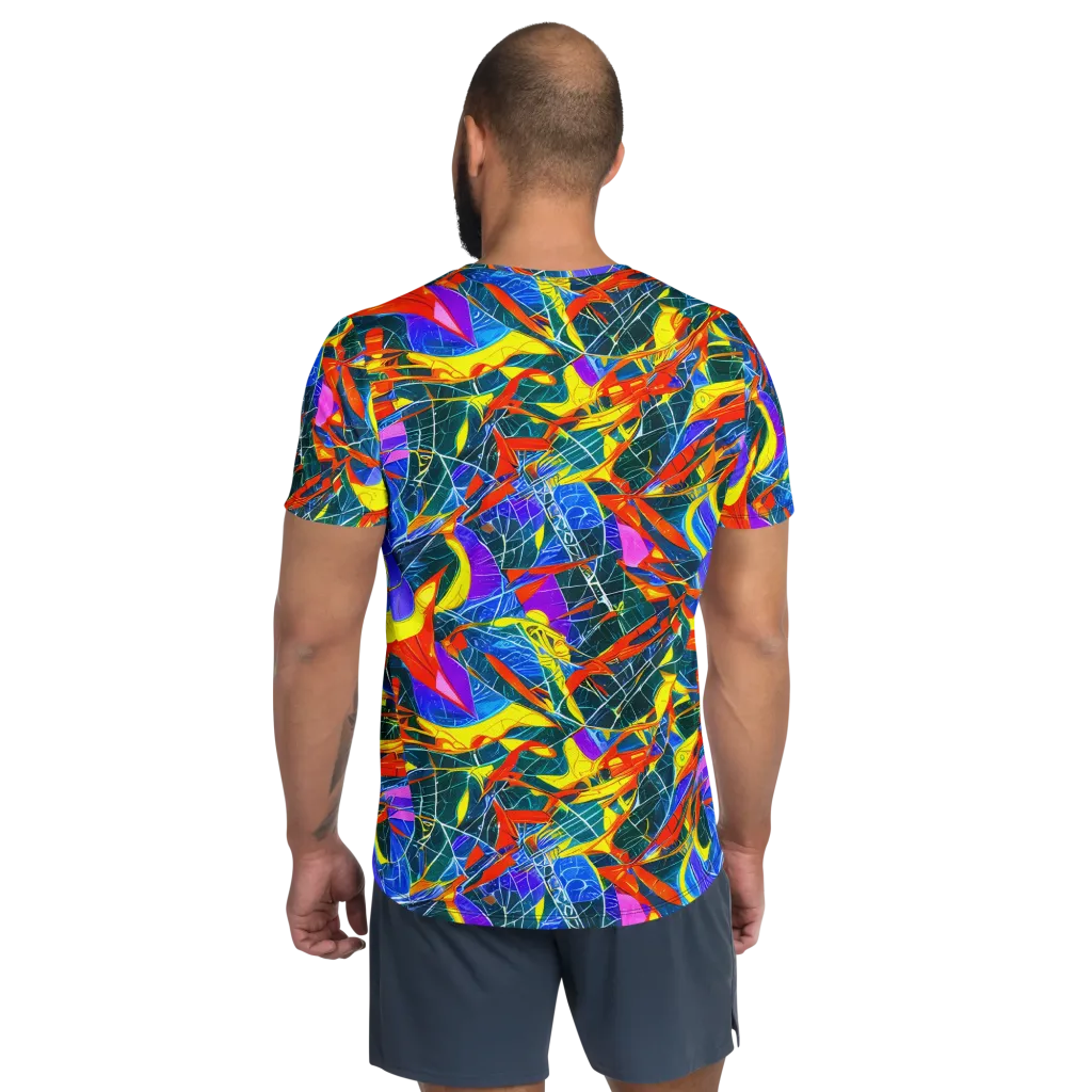 Arkhipov Waves on Men's Athletic T-Shirt — Back