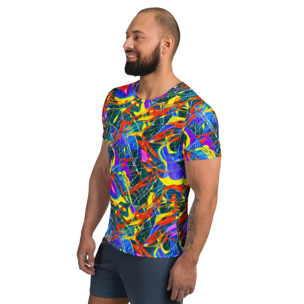 Arkhipov Waves on Men's Athletic T-Shirt — Left
