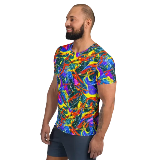 Arkhipov Waves on a Men's Athletic T-Shirt