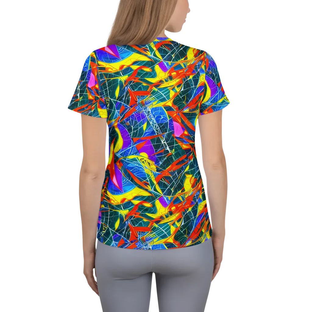 Arkhipov Waves on Women's Athletic T-Shirt — Back