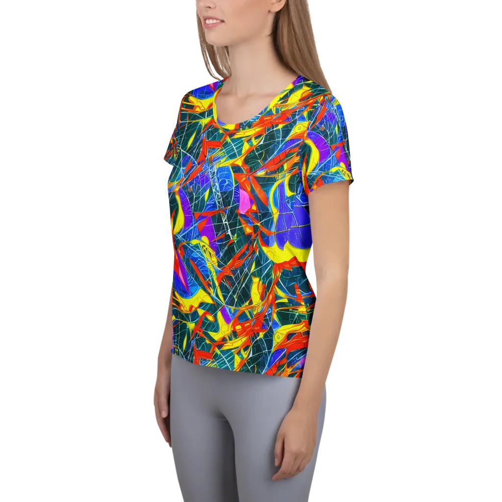 Arkhipov Waves on Women's Athletic T-Shirt — Left