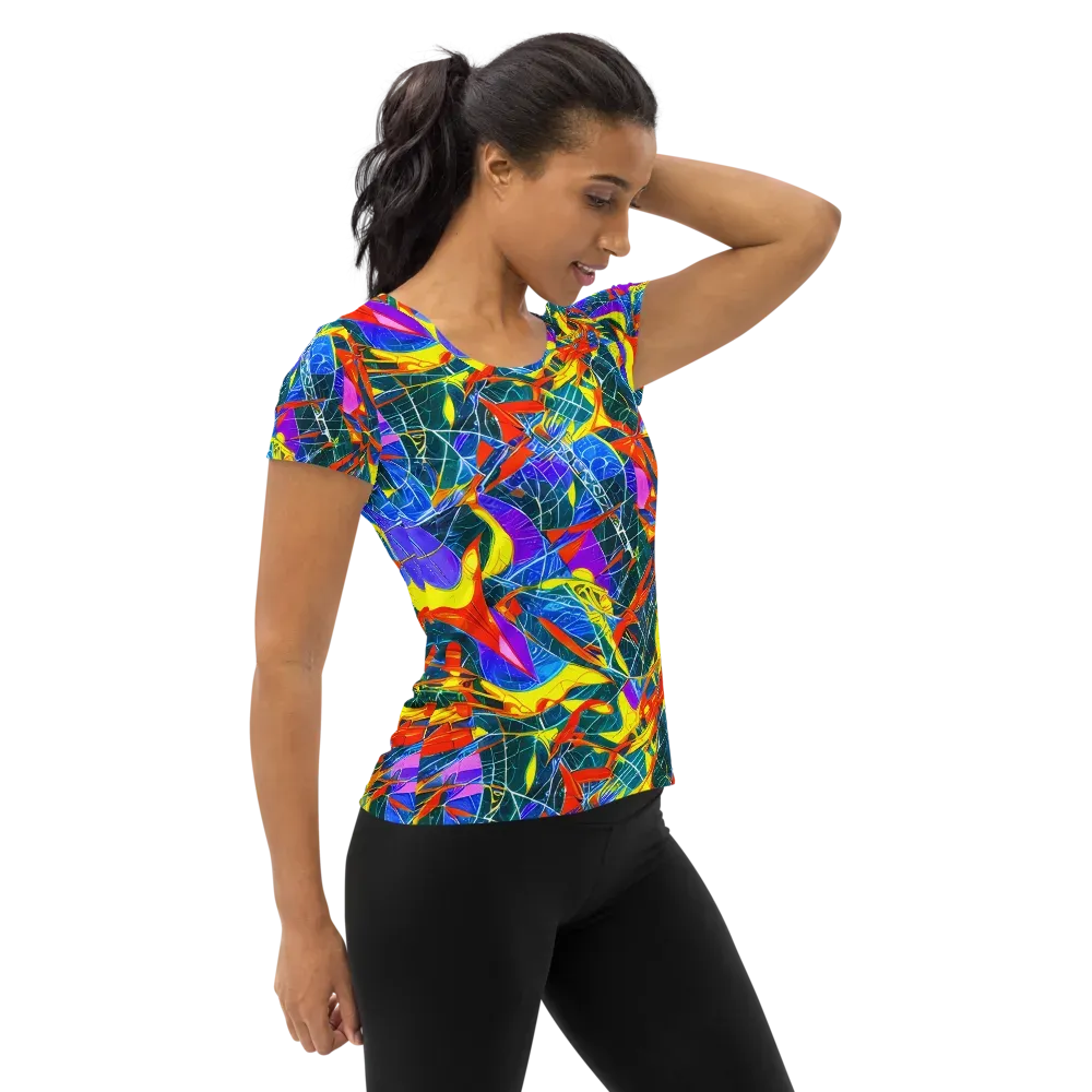 Arkhipov Waves on Women's Athletic T-Shirt — Right