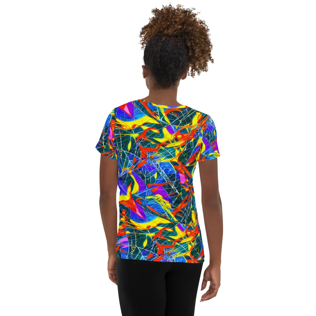 Arkhipov Waves on Women's Athletic T-Shirt — Back