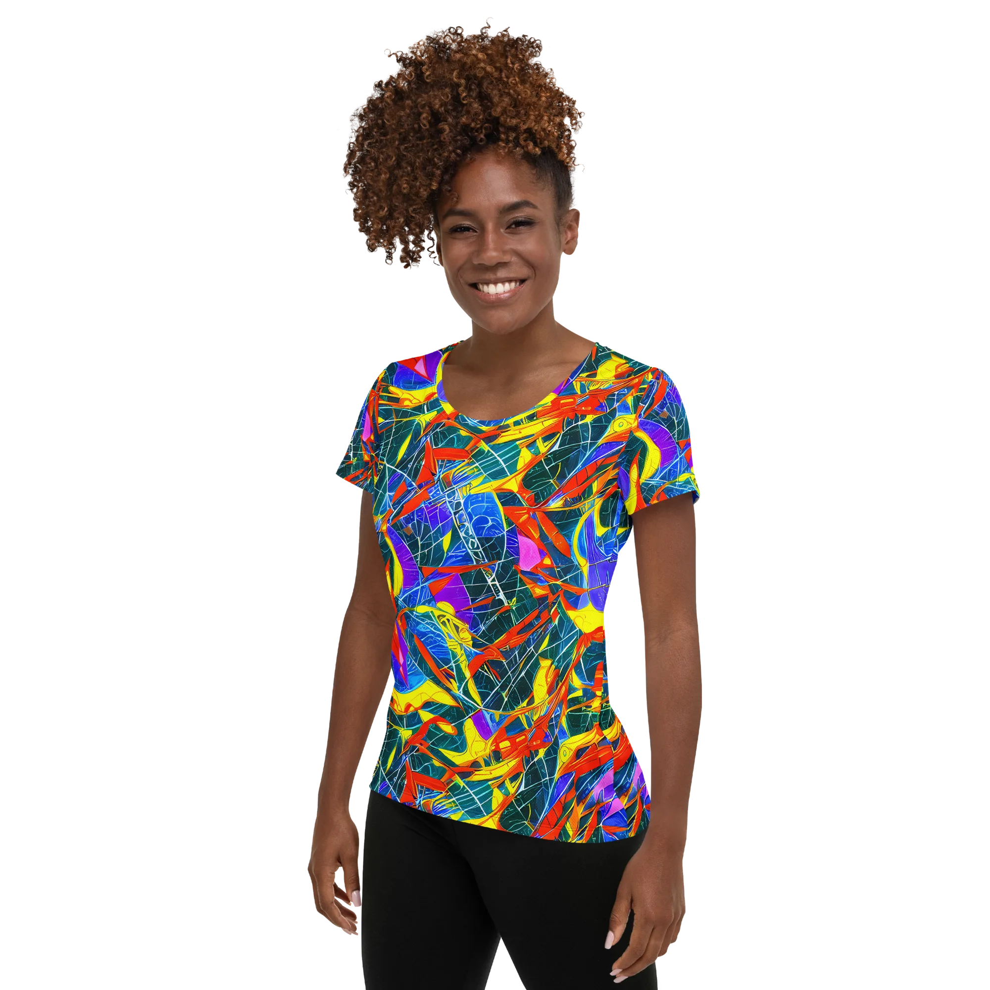 Arkhipov Waves on Women's Athletic T-Shirt — Left