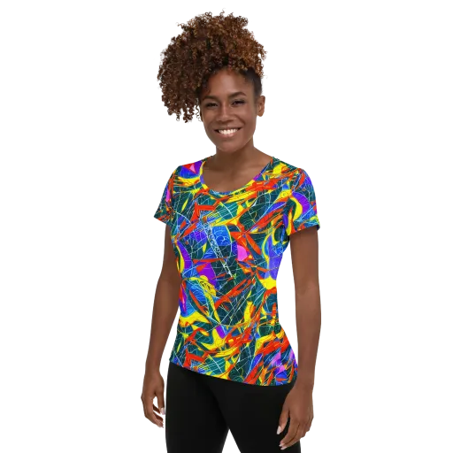 Arkhipov Waves on a Women's Athletic T-Shirt