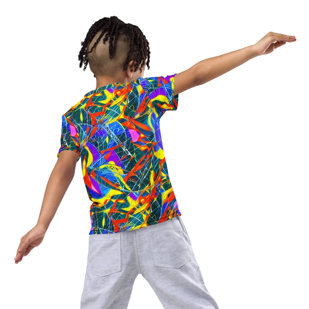 Arkhipov Waves on Kids Crew Neck T-Shirt — Back