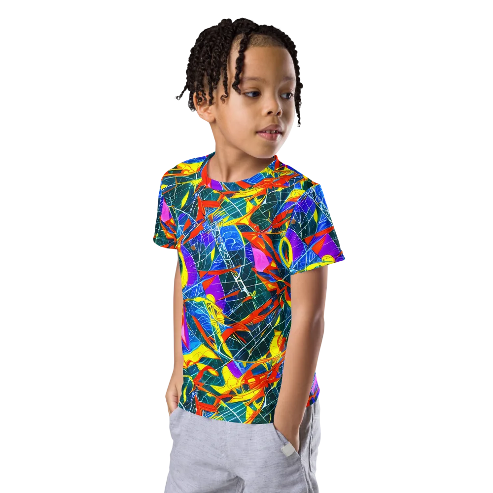 Arkhipov Waves on Kids Crew Neck T-Shirt — Left Front
