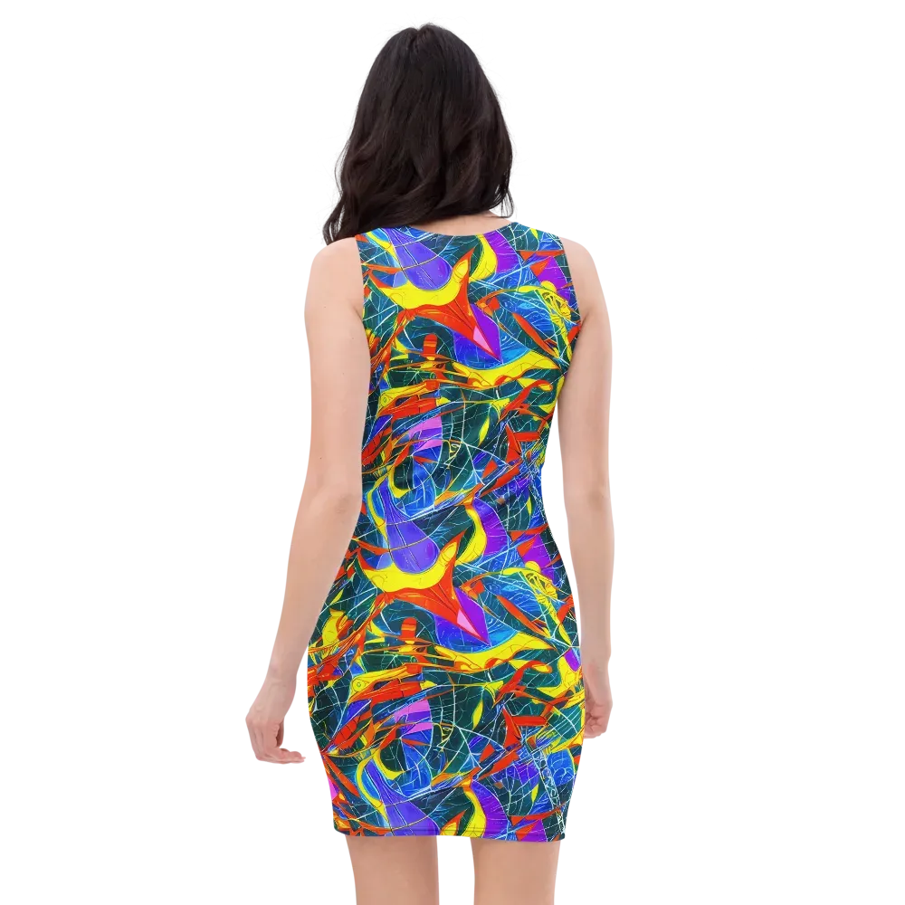 Arkhipov Waves on Bodycon Dress — Back