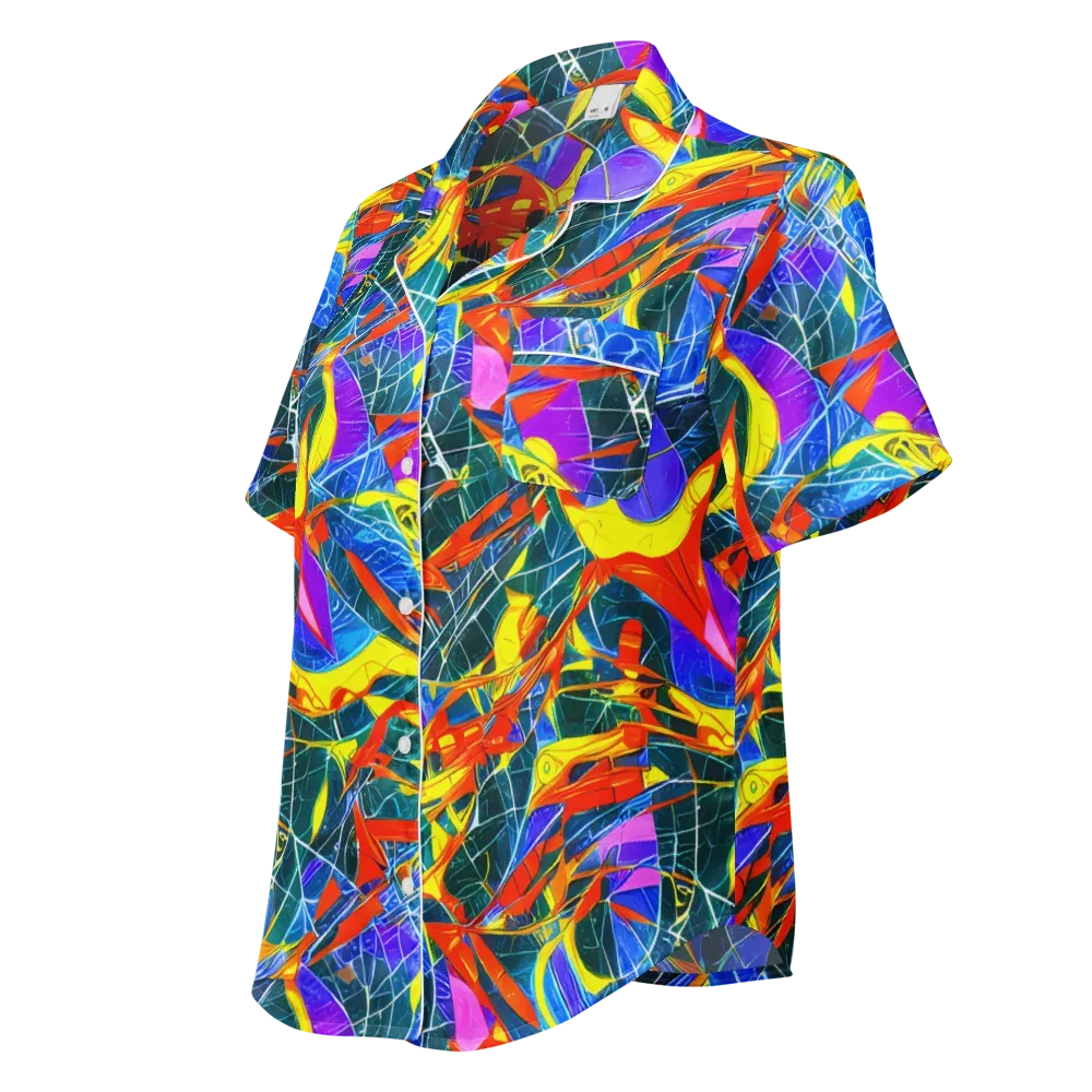 Arkhipov Waves on Women's Short Sleeve Pajama Top — Left Front