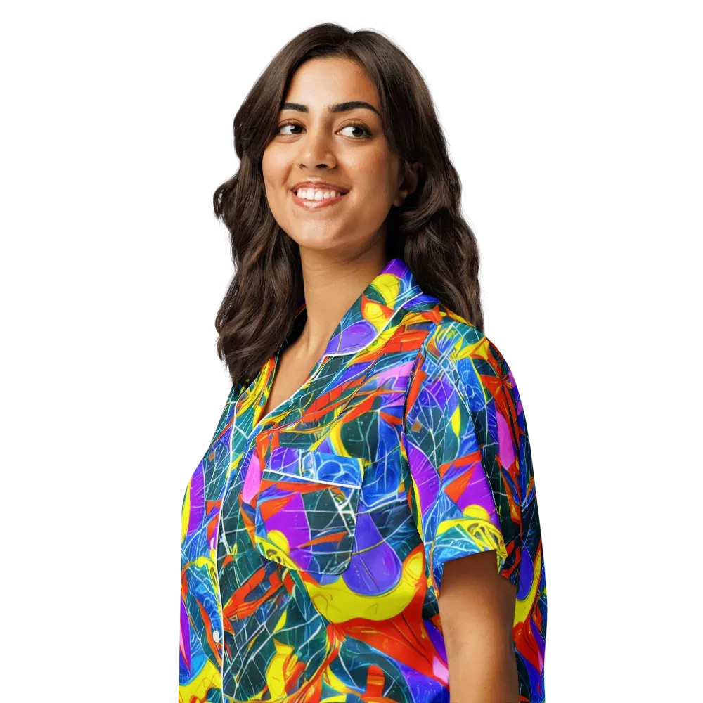 Arkhipov Waves on Women's Short Sleeve Pajama Top — Left Front