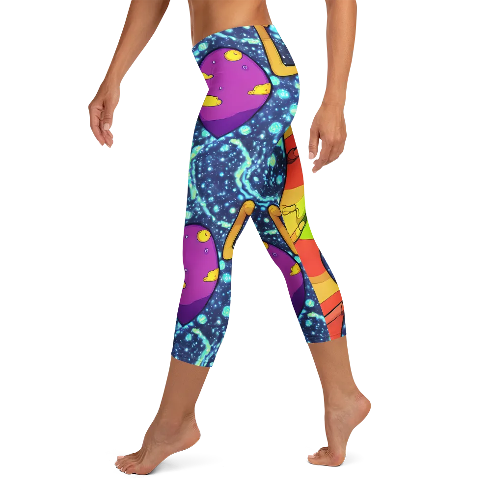 Cosmic Siblings on Capri Leggings — Left