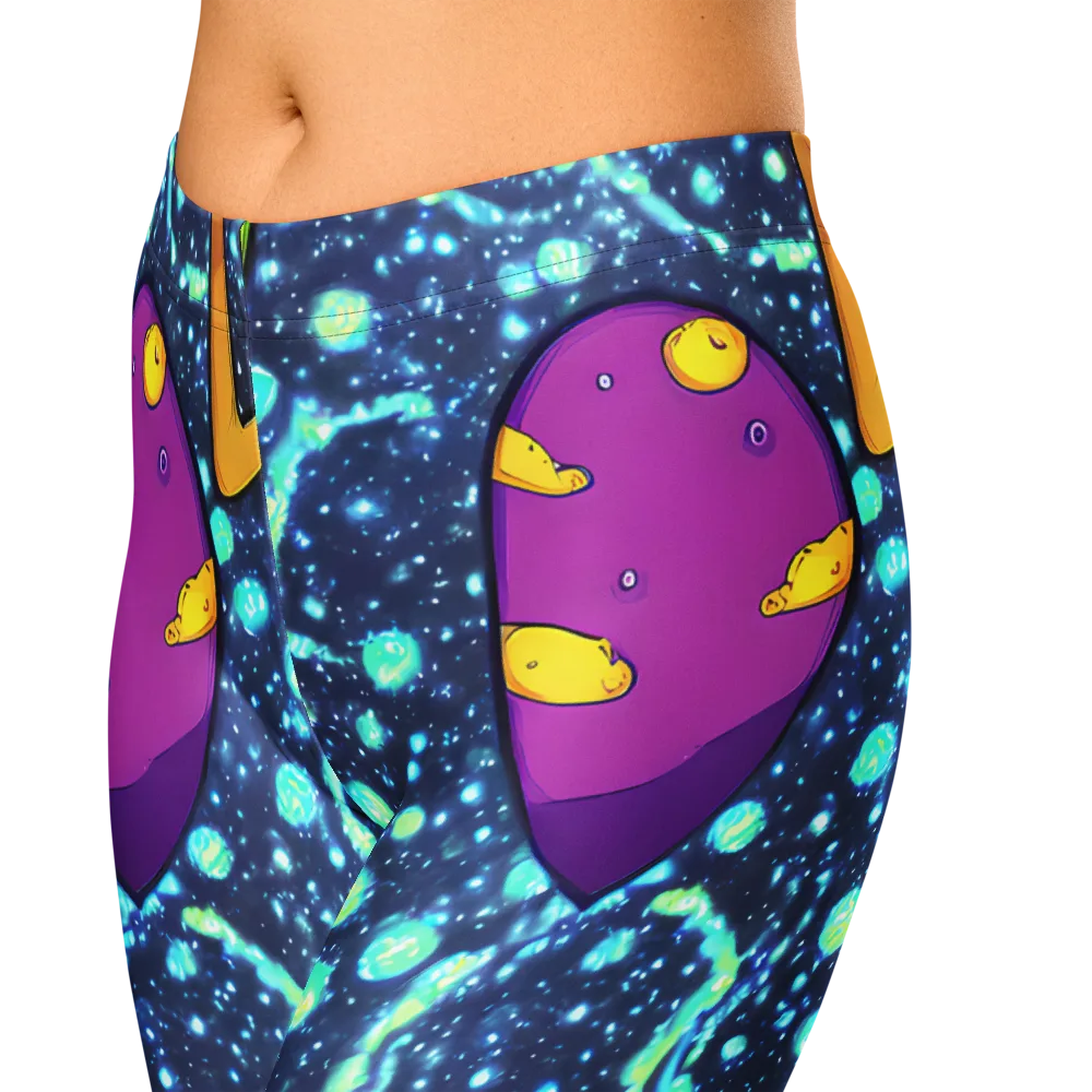 Cosmic Siblings on Capri Leggings — Zoomed-in