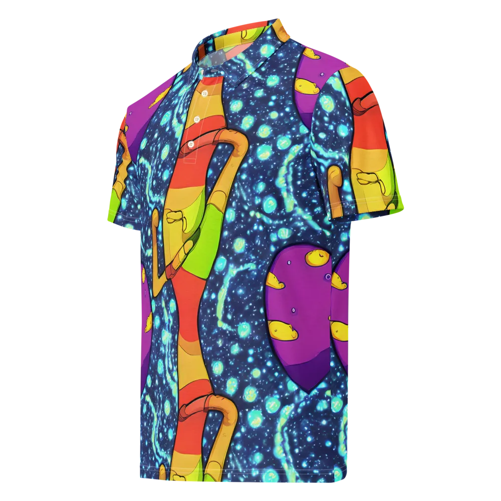 Cosmic Siblings on Men's Slim Fit Polo Shirt — Left Front