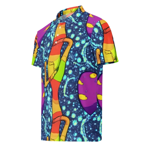 Cosmic Siblings on a Men's Slim Fit Polo Shirt