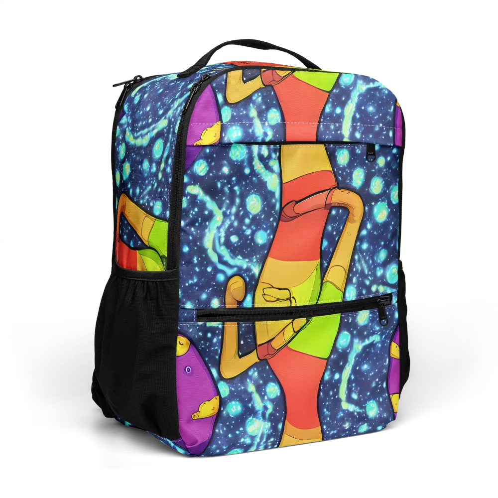 Cosmic Siblings on Utility Backpack — Right Front