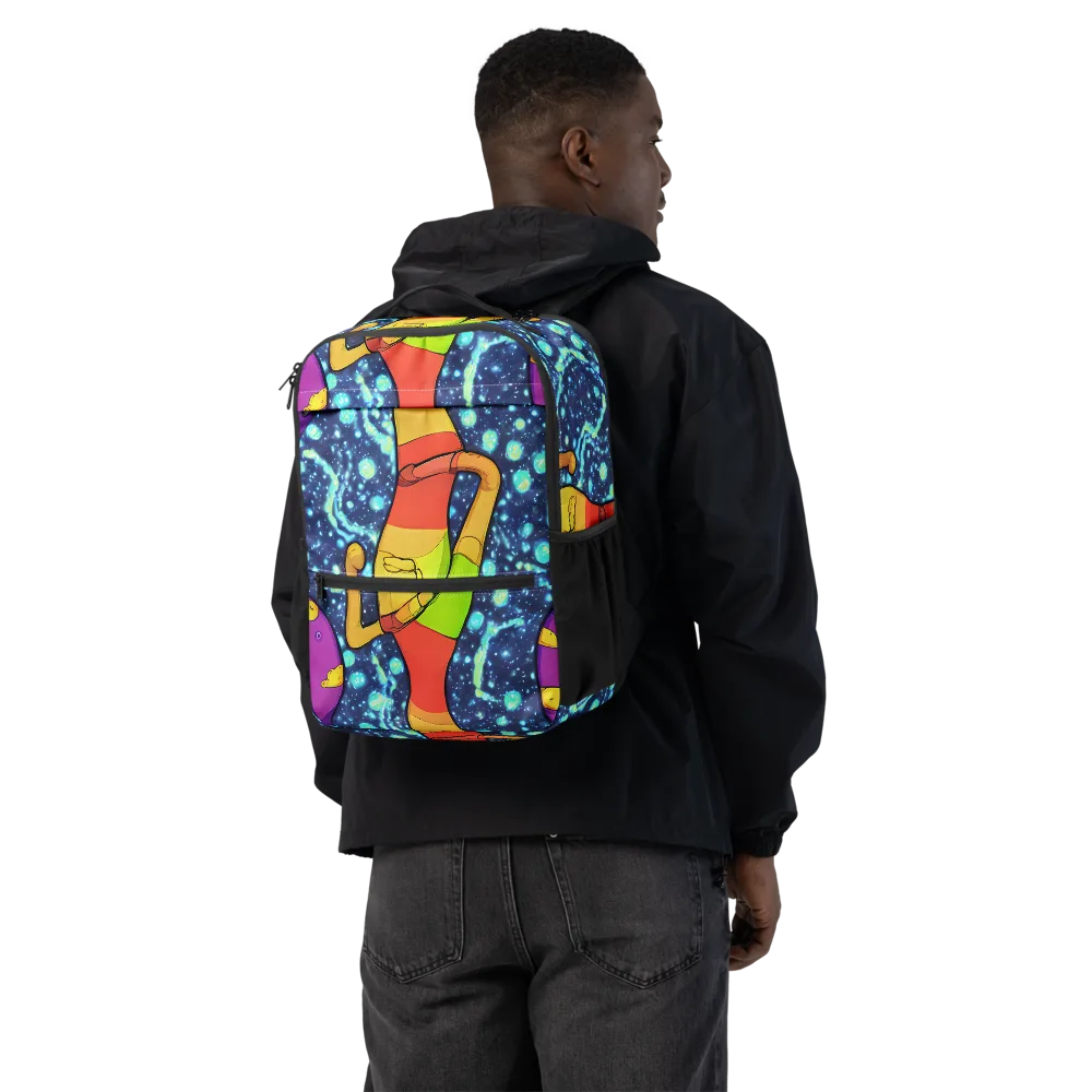 Cosmic Siblings on Utility Backpack — Back
