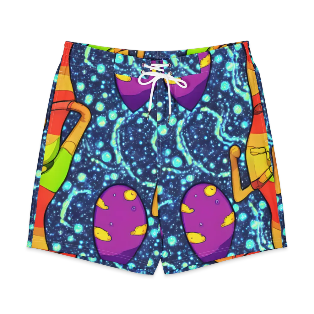Cosmic Siblings on Men's Board Shorts — Front