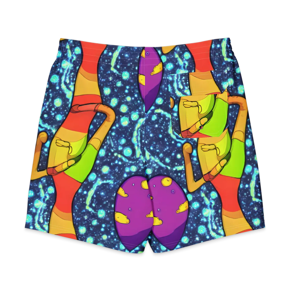 Cosmic Siblings on Men's Board Shorts — Back
