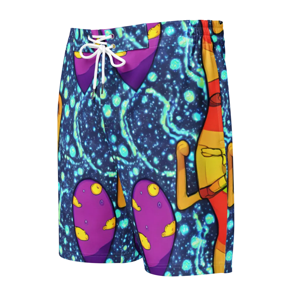 Cosmic Siblings on Men's Board Shorts — Front