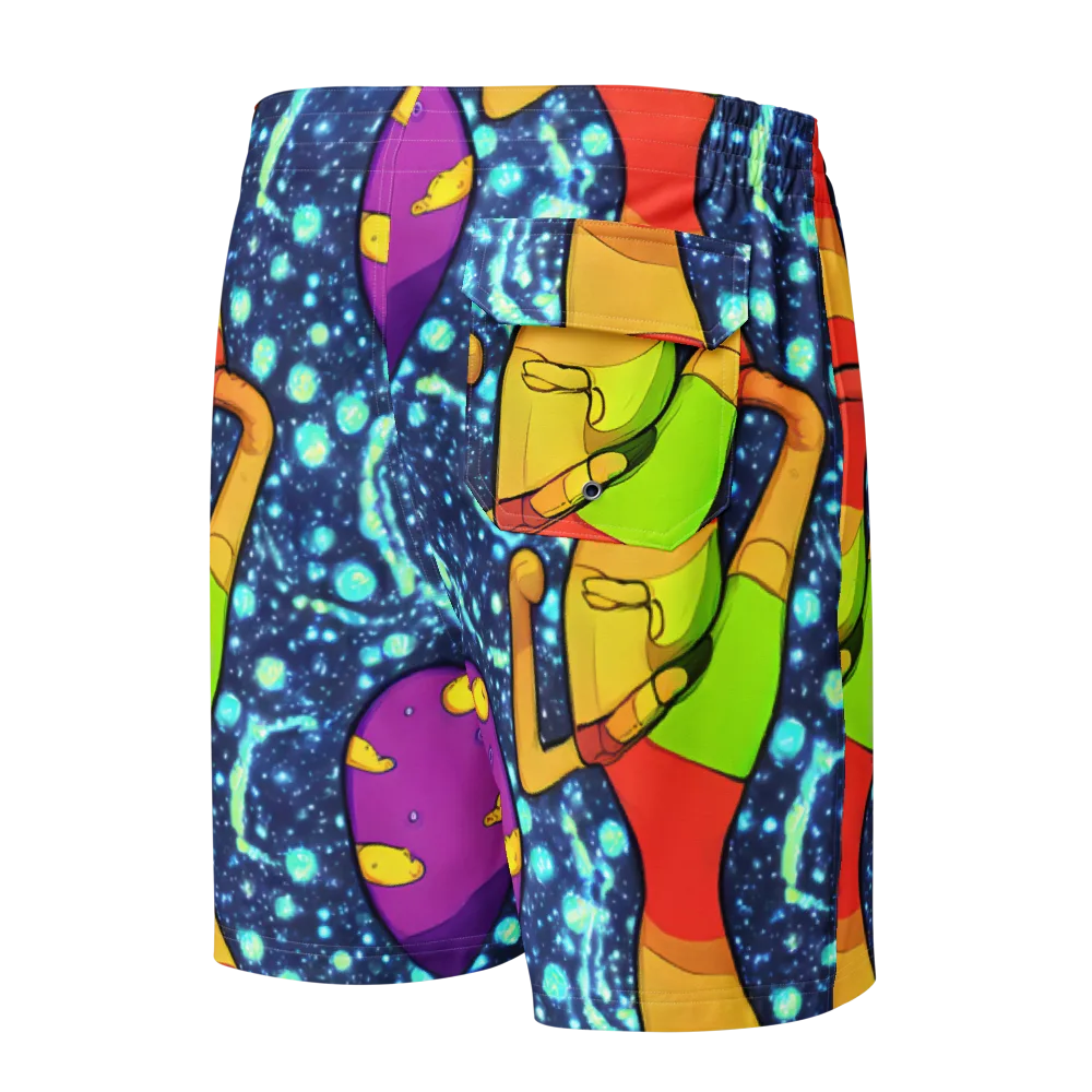 Cosmic Siblings on Men's Board Shorts — Back