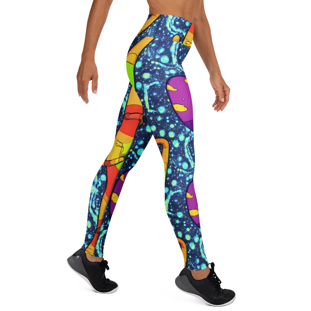 Cosmic Siblings on Yoga Leggings — Right