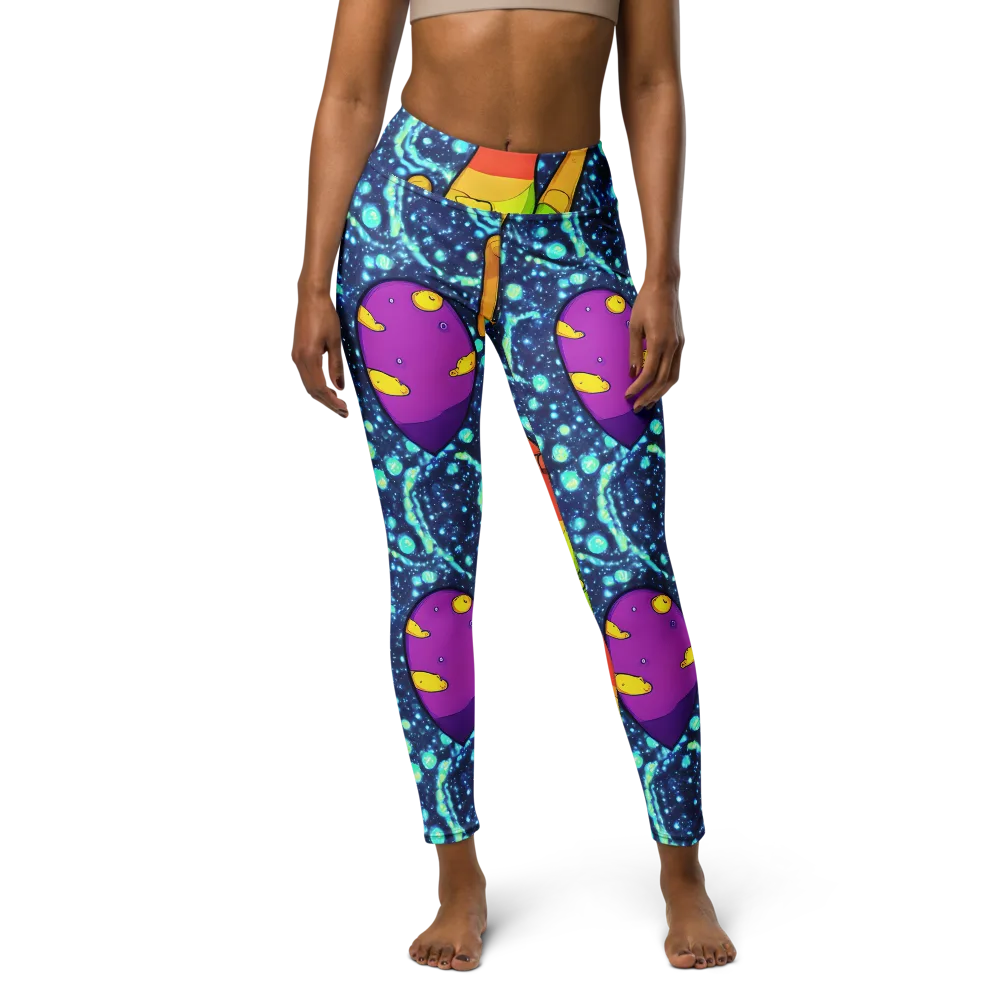 Cosmic Siblings on Yoga Leggings — Front