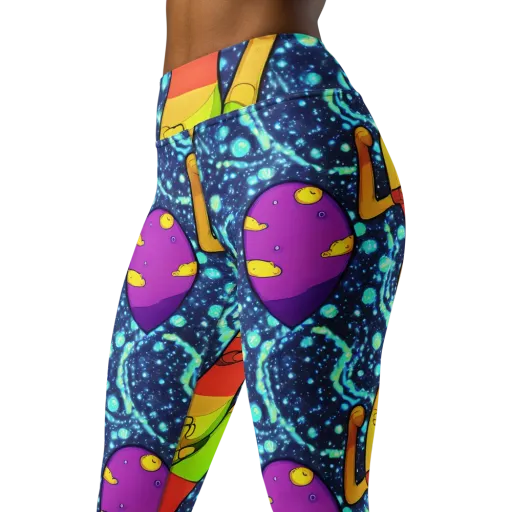 Cosmic Siblings on a Yoga Leggings