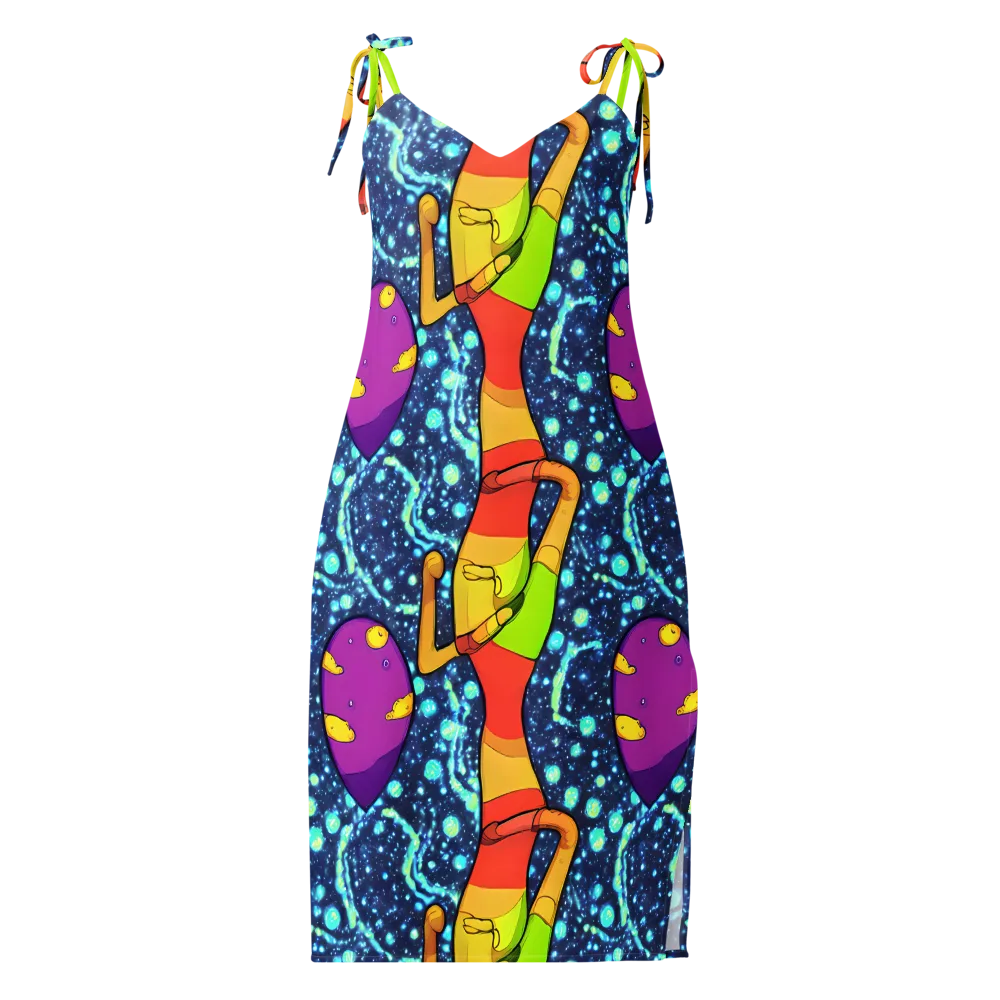 Cosmic Siblings on Slip Dress — Front