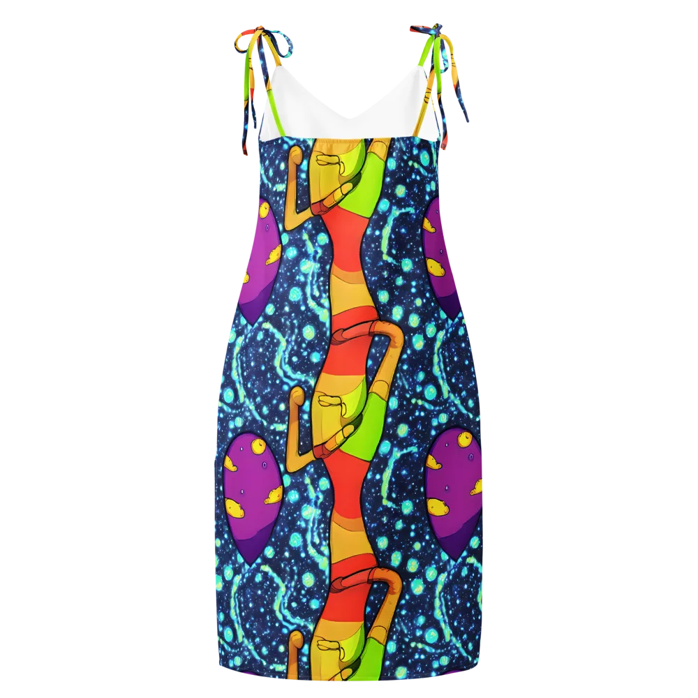 Cosmic Siblings on Slip Dress — Back