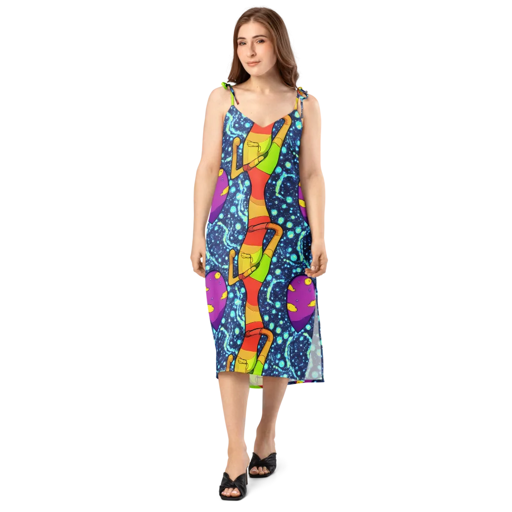 Cosmic Siblings on Slip Dress — Front
