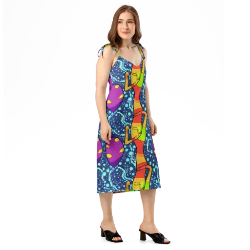 Cosmic Siblings on a Slip Dress