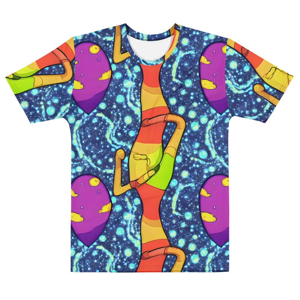 Cosmic Siblings on Men's Cotton Crew Neck T-Shirt — Front