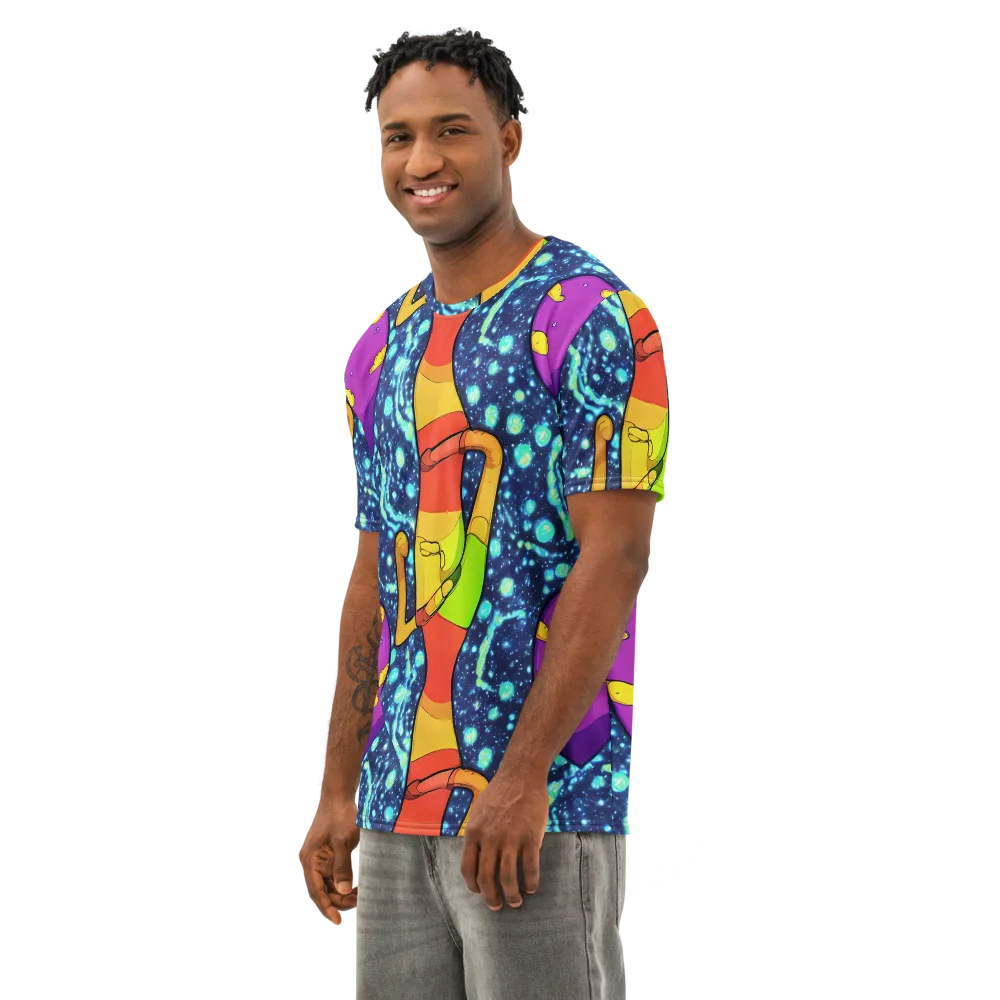 Cosmic Siblings on Men's Cotton Crew Neck T-Shirt — Left Front