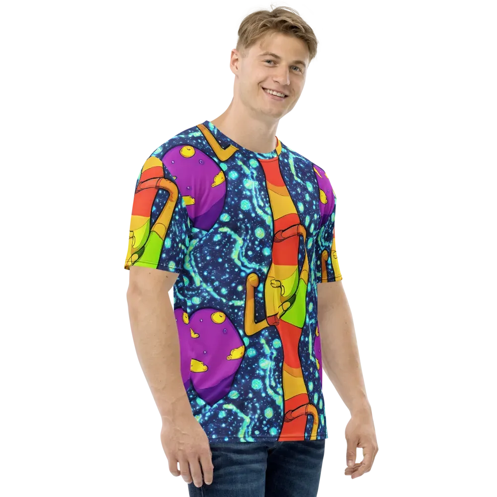 Cosmic Siblings on Men's Crew Neck T-Shirt — Right