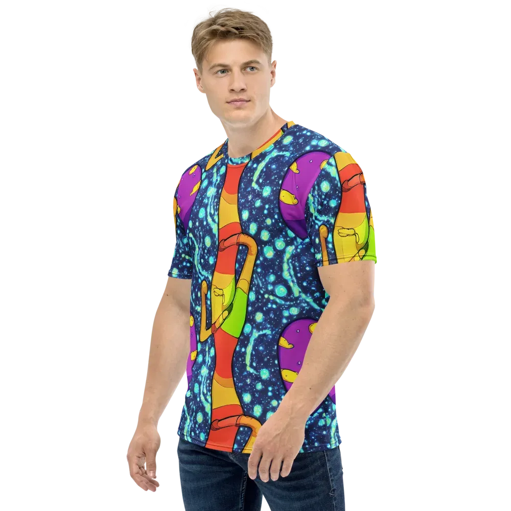 Cosmic Siblings on Men's Crew Neck T-Shirt — Left