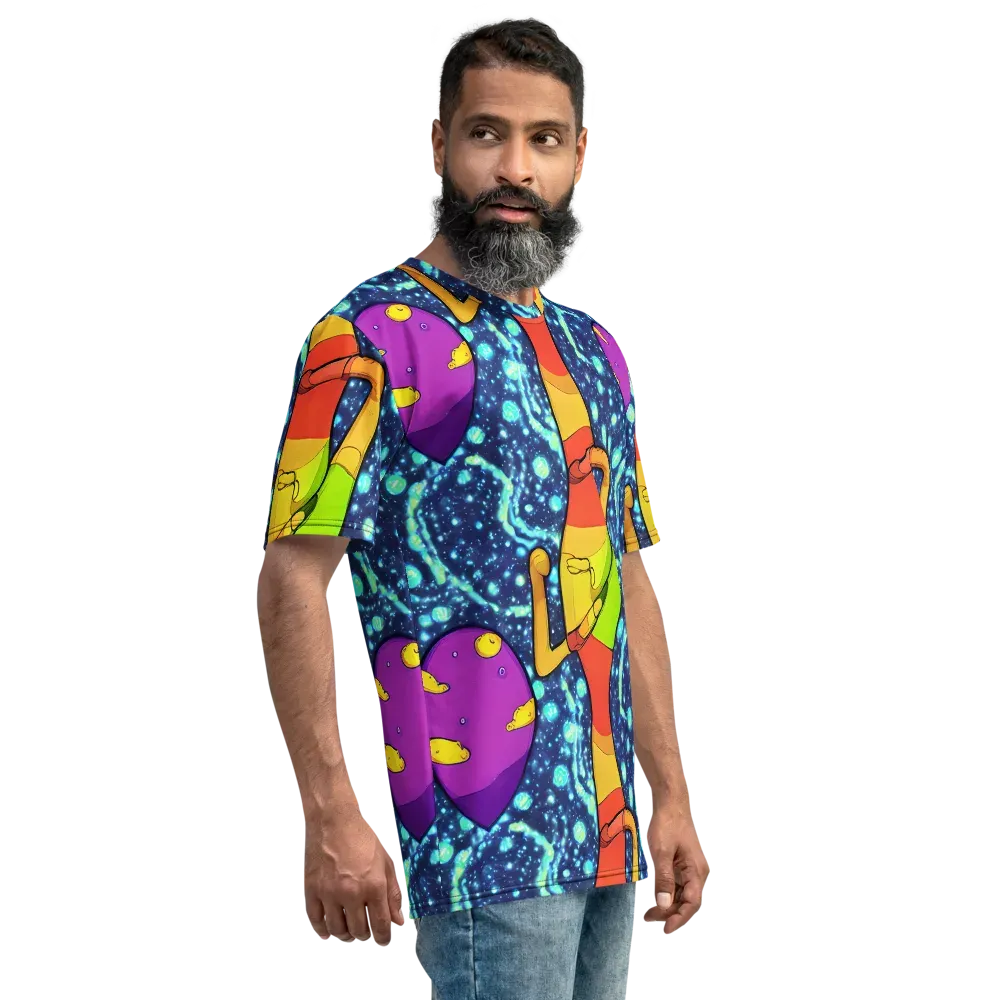 Cosmic Siblings on Men's Crew Neck T-Shirt — Right
