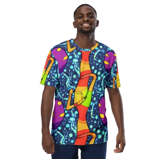 Cosmic Siblings on a Men's Crew Neck T-Shirt