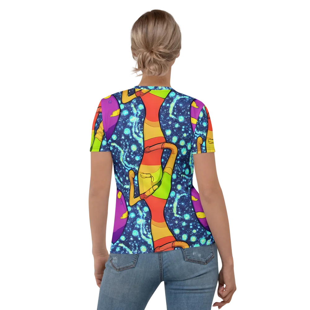 Cosmic Siblings on Women's Crew Neck T-Shirt — Back