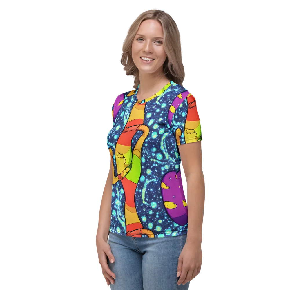 Cosmic Siblings on Women's Crew Neck T-Shirt — Left