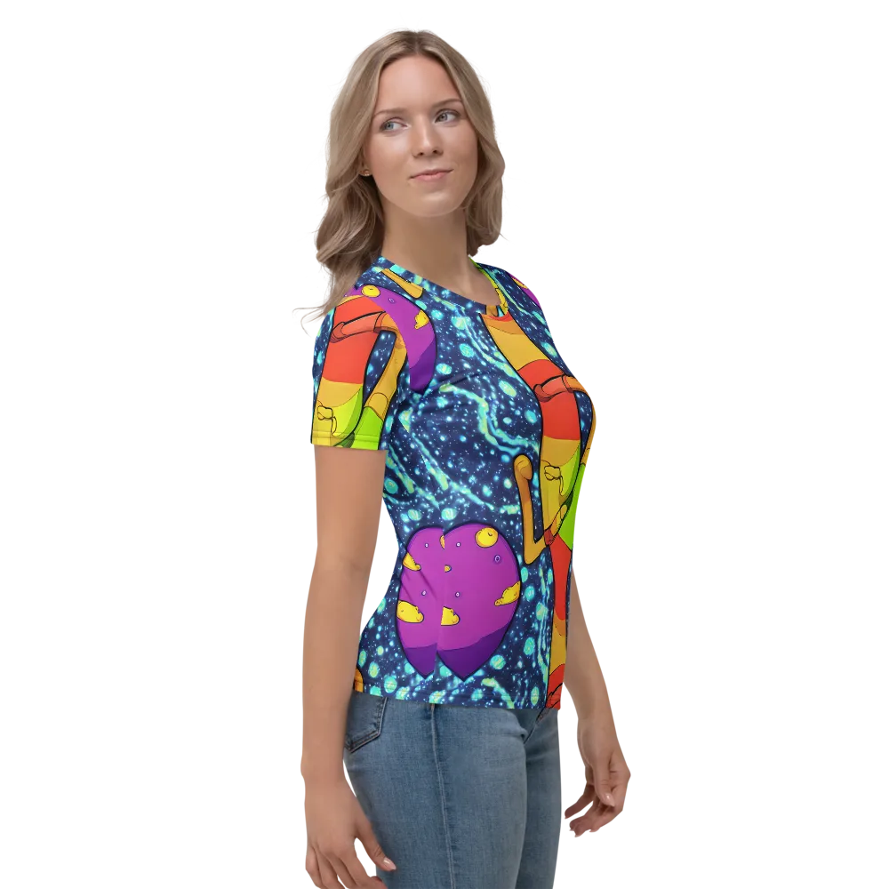Cosmic Siblings on Women's Crew Neck T-Shirt — Right