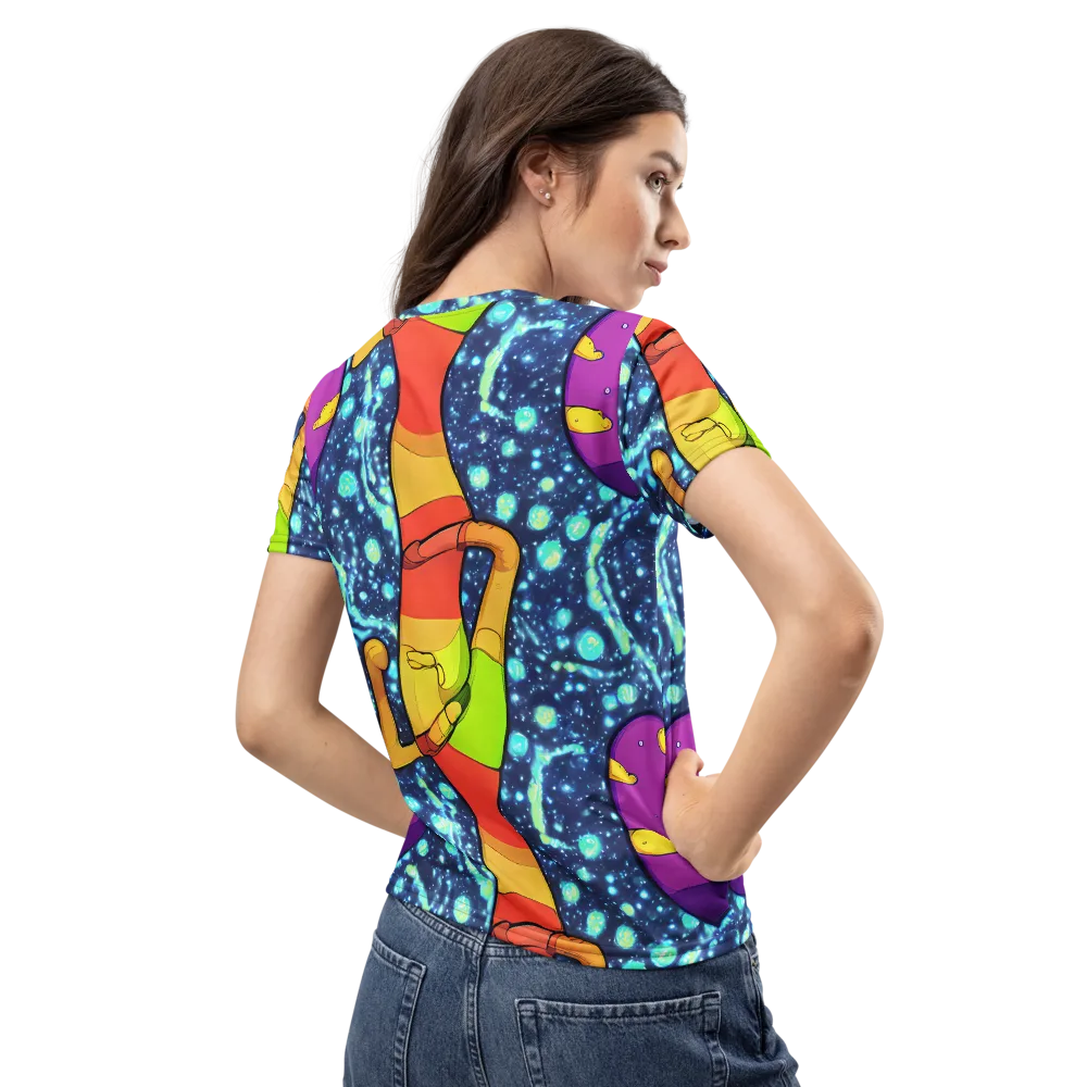 Cosmic Siblings on Women's Crew Neck T-Shirt — Back