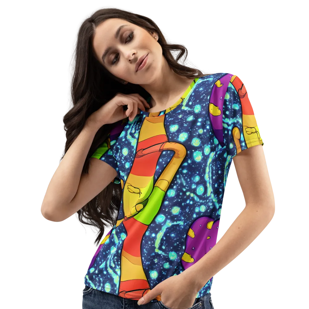 Cosmic Siblings on Women's Crew Neck T-Shirt — Left Front