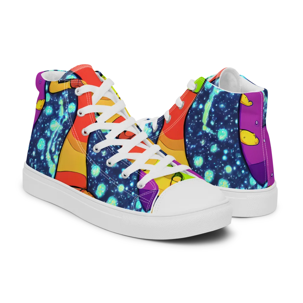 Cosmic Siblings on Women's High Top Canvas Shoes — Right