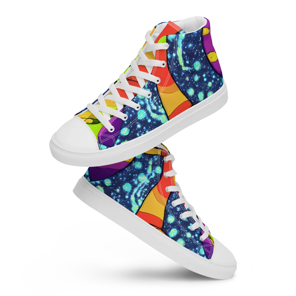 Cosmic Siblings on Women's High Top Canvas Shoes — Front