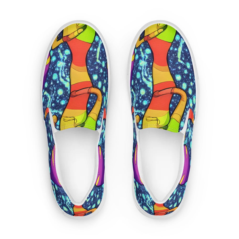 Cosmic Siblings on Men's Slip-On Canvas Shoes — Front
