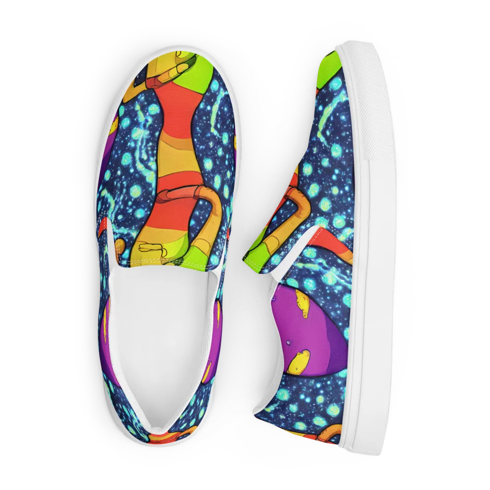 Cosmic Siblings on Men's Slip-On Canvas Shoes — Front