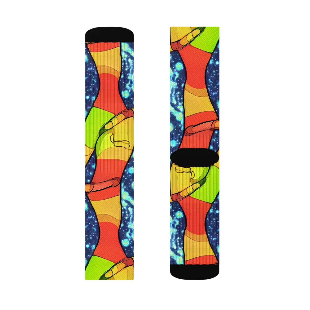 Cosmic Siblings on Socks — Right Sock